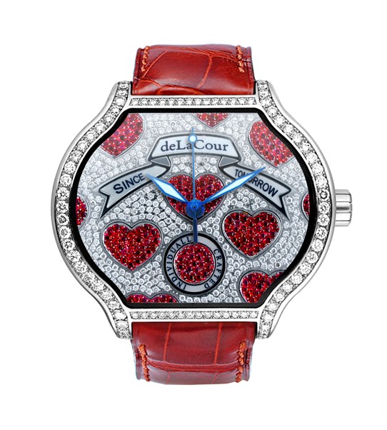 Replica DeLaCour City Medium Heart Rider Hearts White Gold WAWG1088-1005 Replica Watch